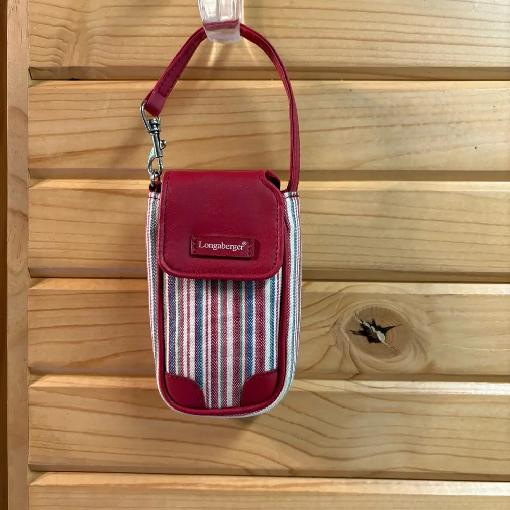 Longaberger Vintage Cell Phone Holder, Market Stripe Pattern